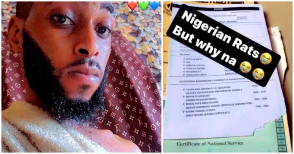 Rats, CV and certificates, job hunting for 8 years, NIgerian man
