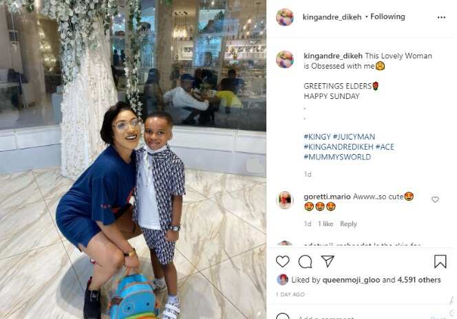 This woman is obsessed with me - Tonto Dikeh's son King Andre says as he shares cute photos