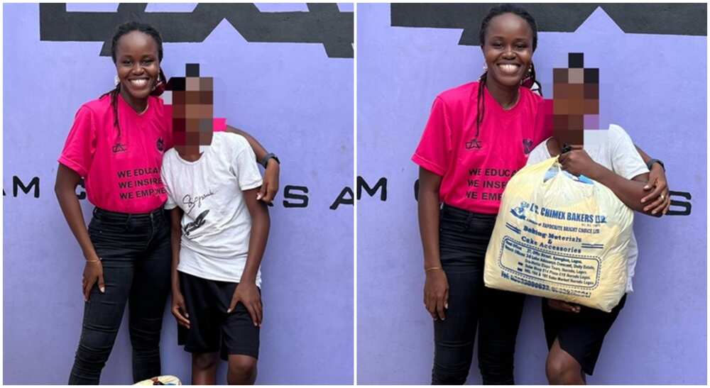 Photos of Weyi, a Nigerian lady and a girl she took in for help.