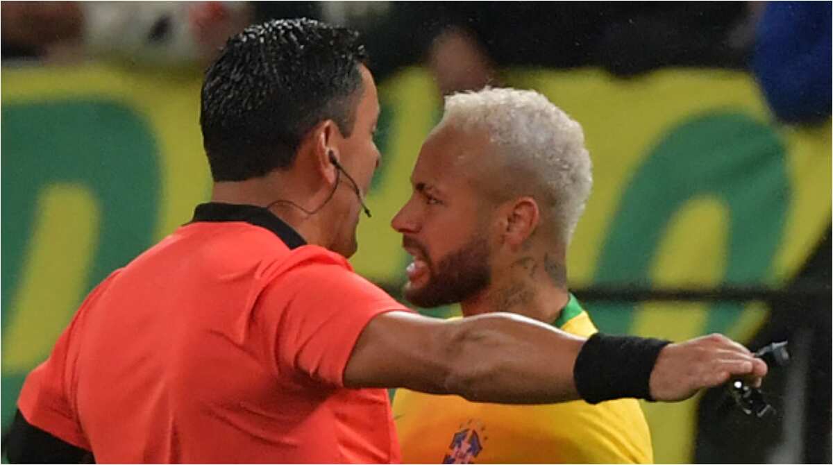 Angry Neymar spotted in fierce face-off with referee as Brazil seal World Cup qualification