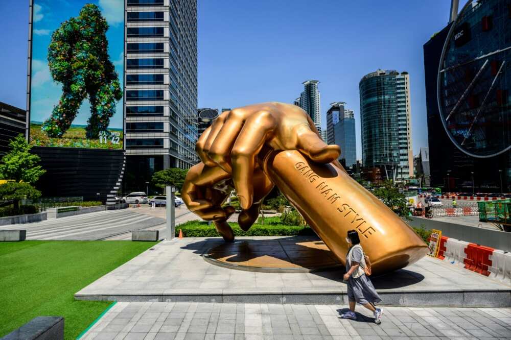 A bronze sculpture in Seoul by artist Hwang Man-seok honours the signature South Korean rapper Psy's 'Gangnam Style' horse-riding dance