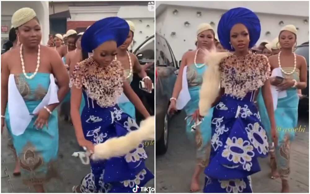 Nigerian bride steps out in nice aso-ebi convoy dancing to Na we dey by Flaour Nabania