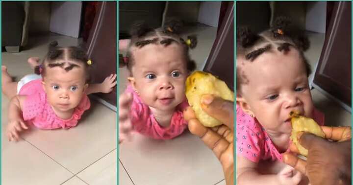 Watch intriguing video of baby enjoying garri and soup