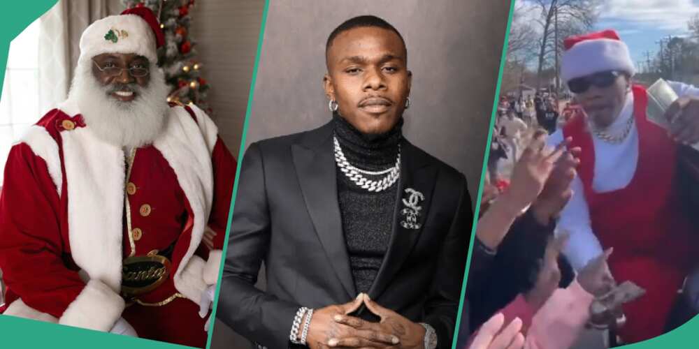 DaBaby dresses up like Santa Claus to share money to loacal