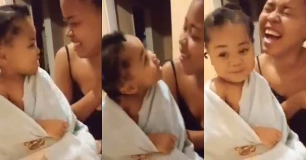 Adorable baby girl tells her mom she's beautiful, Mzansi gushes Adorable baby girl tells her mom she's beautiful, Mzansi gushes