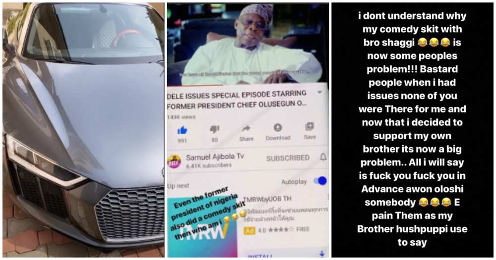 Mompha shows off new multimillion dollar luxurious ride as he curses his friends trolling him for doing a skit with Brodashaggi