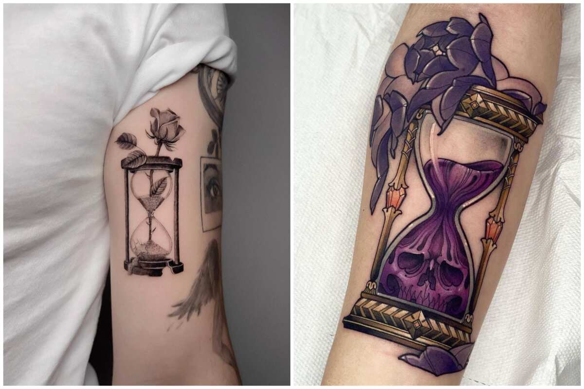 Ancient City Hourglass Tattoo Design – Tattoos Wizard Designs