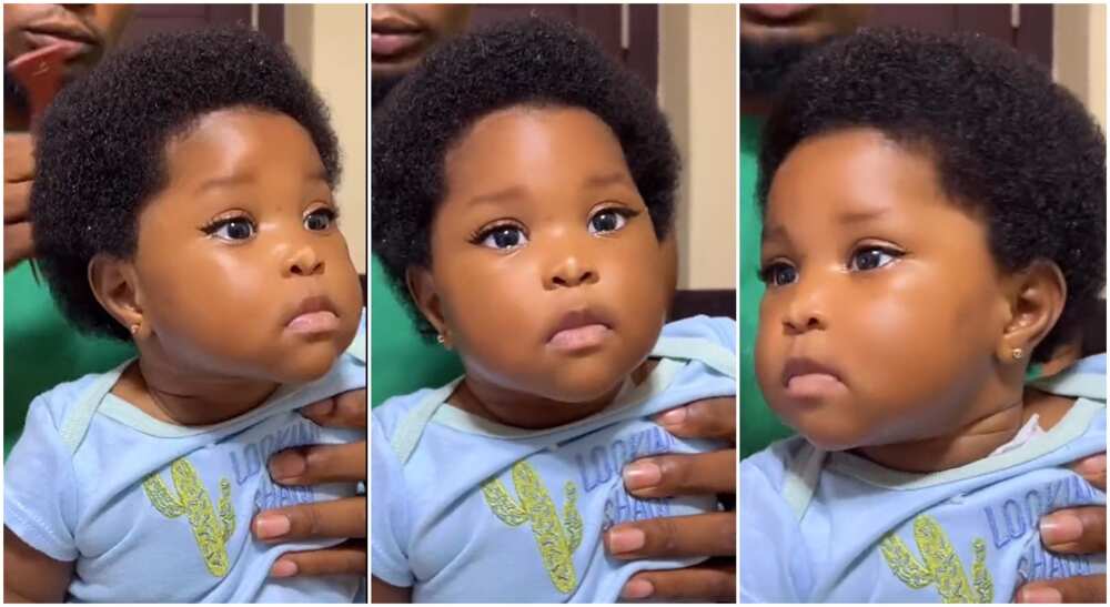 Photos of a baby girl blessed with so much hair.