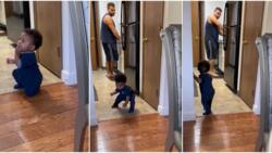 "Can't believe we just witnessed this": Dad sees his son taking first step, video of his reaction goes viral