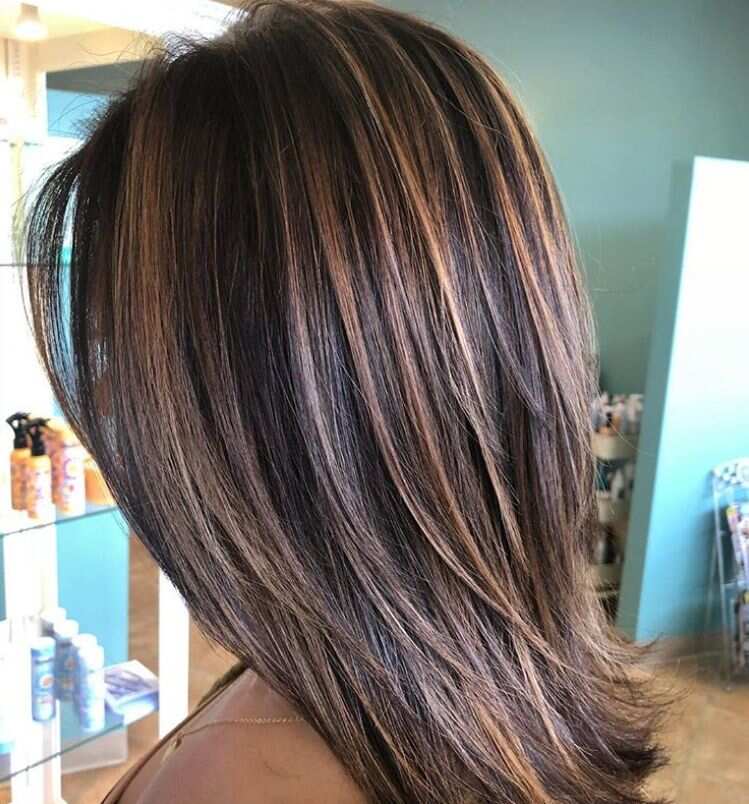 chocolate brown hair with blonde highlights