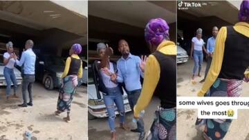 Married lady bumps into husband chilling with his side chick, confronts them in viral video