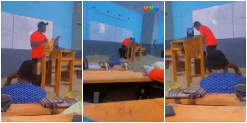 Reactions as Nigerian lecturer is captured in video teaching students with rap song