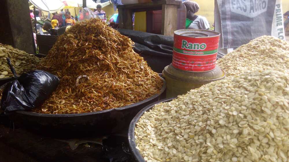 At the market, egusi and crayfish increased a bit. Photo credit: Esther Odili