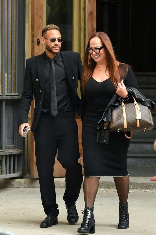 Neymar and his mother Nadine Goncalves, pictured arriving at the court earlier in the trial