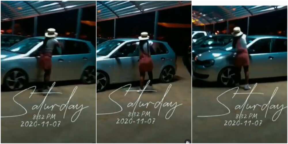 Lady smashes boyfriend's car windscreen and glasses after he cheated on her Lady smashes boyfriend's car windscreen and glasses after he cheated on her