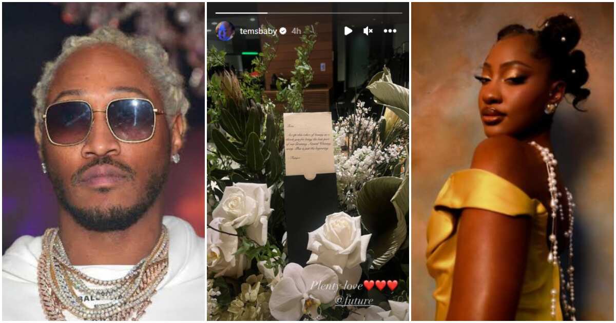 See rapper Future's sweet gesture to Tems after their Grammy win that had Nigerians begging him to stay away