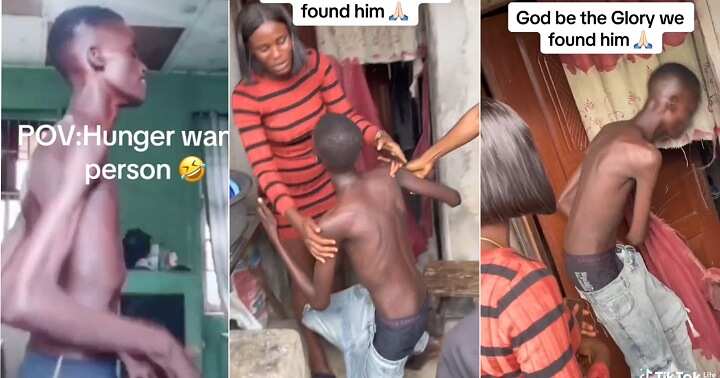 Lady finds boy behind viral 'hunger' sound on TikTok