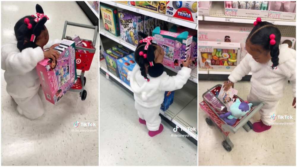 Shopping as a family/little girl in a supermarket.