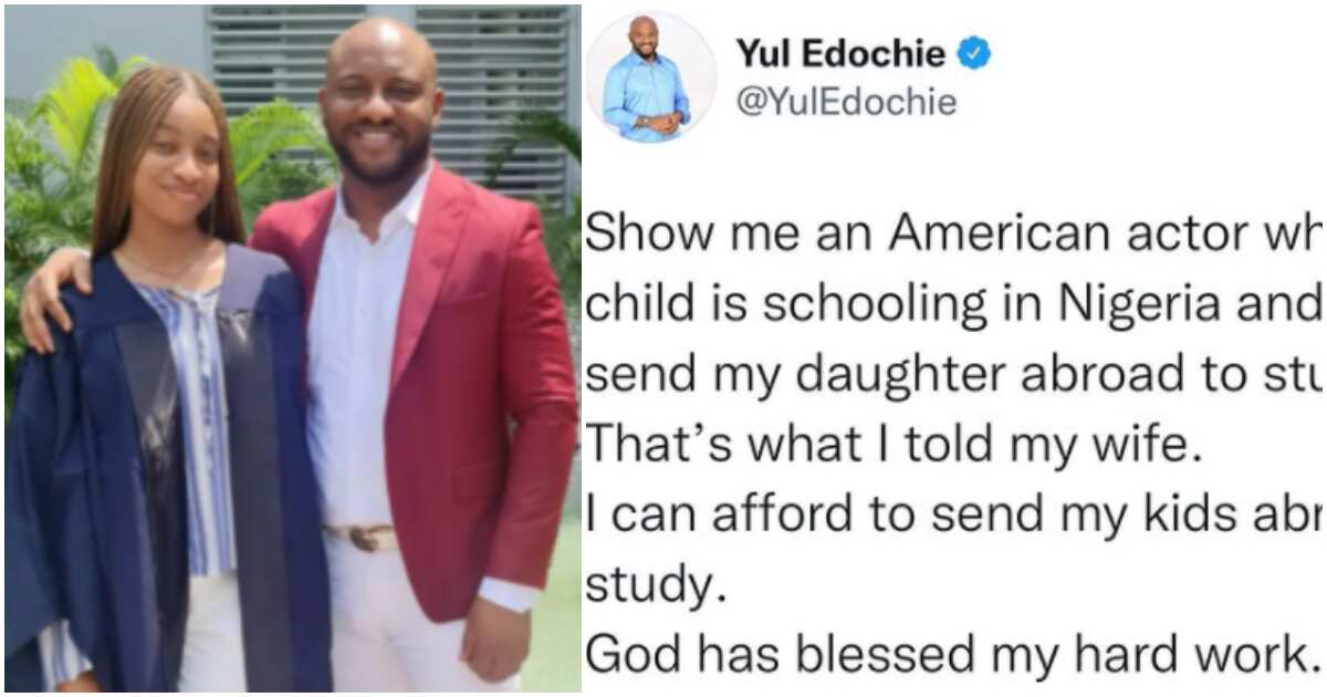 Show me a US actor whose child is schooling in Nigeria: Yul Edochi states why his kids cannot study abroad