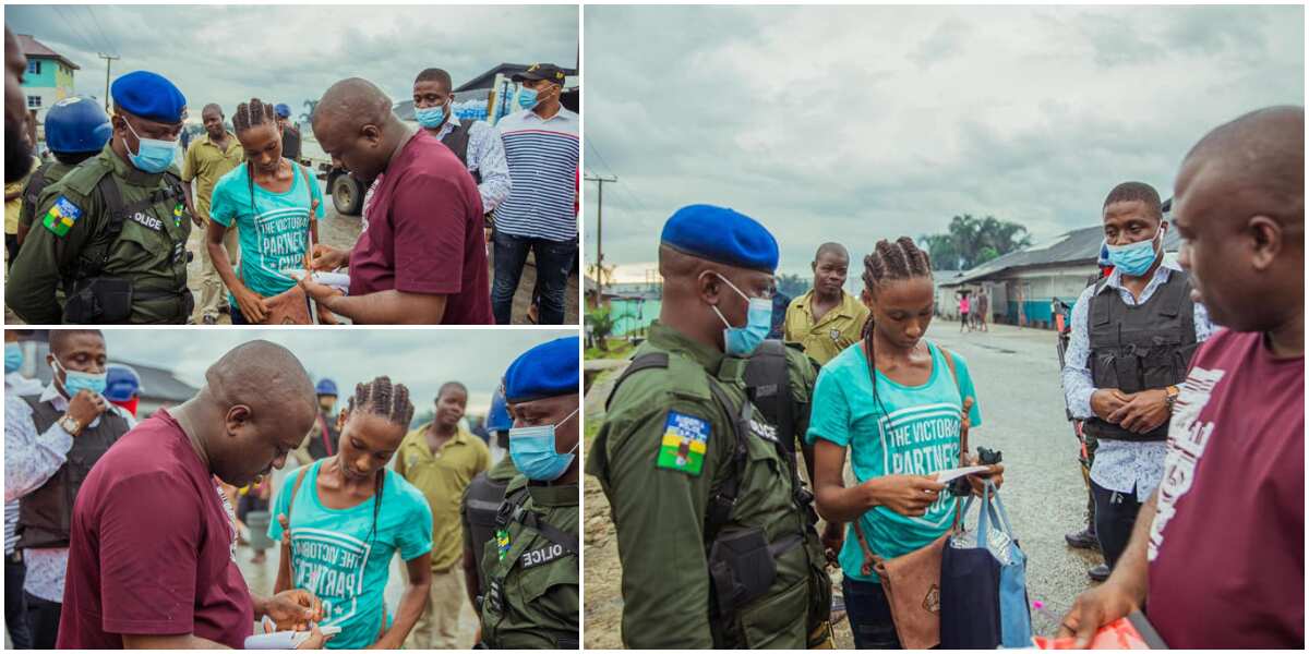 Kind Nigerian man surprises lady with N500k for her calmness after his car mistakenly splashed water on her