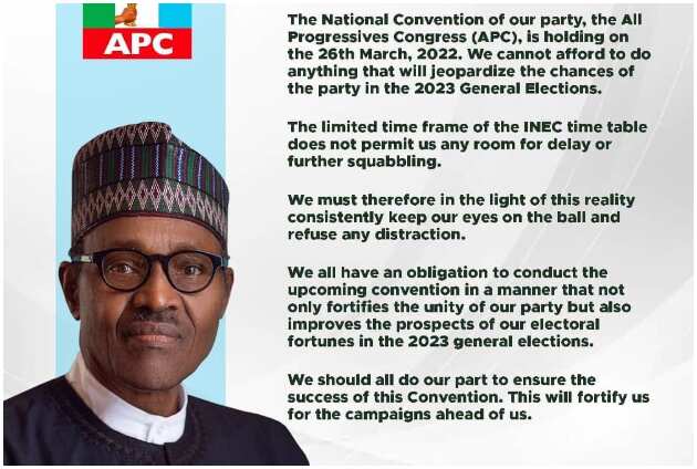 Buhari's last order for the APC convention