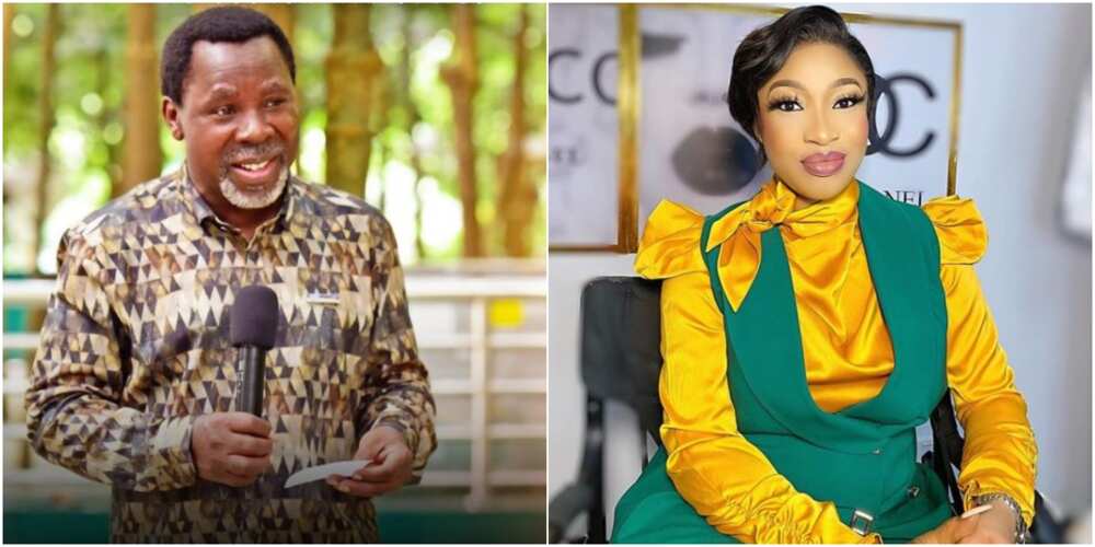 TB Joshua: Actress Tonto Dikeh Reacts Emotionally to Prophet’s Death, Begs Him to Pick Her Phone Call