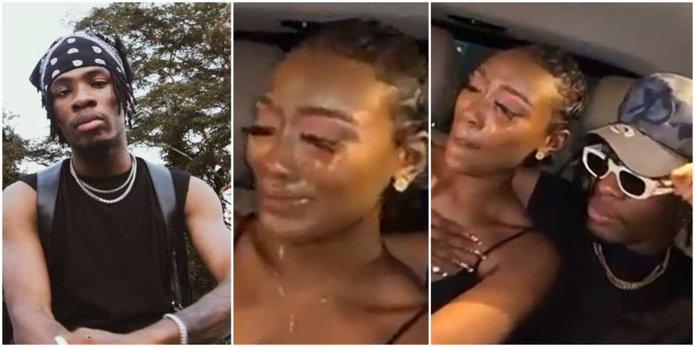 Joeboy helpless fan 'cries a river' after getting rare chance to enter his car, record video