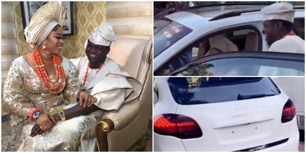 Celebrity jeweller Malivelihood gifts his wife a brand new Porsche SUV as traditional wedding gift