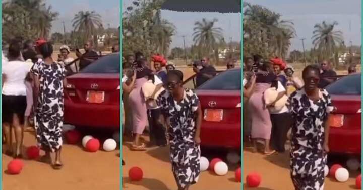 Girl reacts in shock as her fellow girl receives a car on Valentine's day