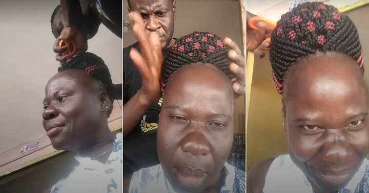 Lady flaunts new hairstyle, male stylist