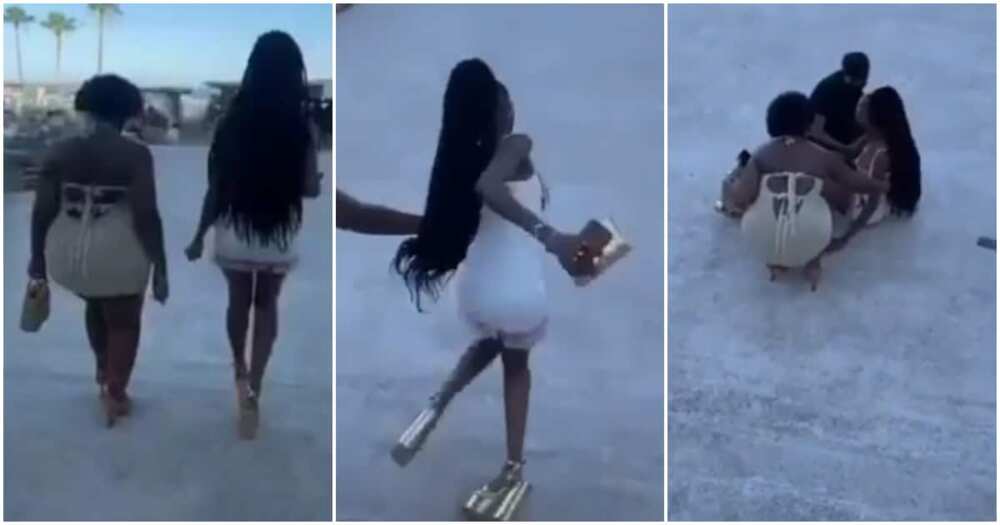 Lady trips and falls Lady trips and falls