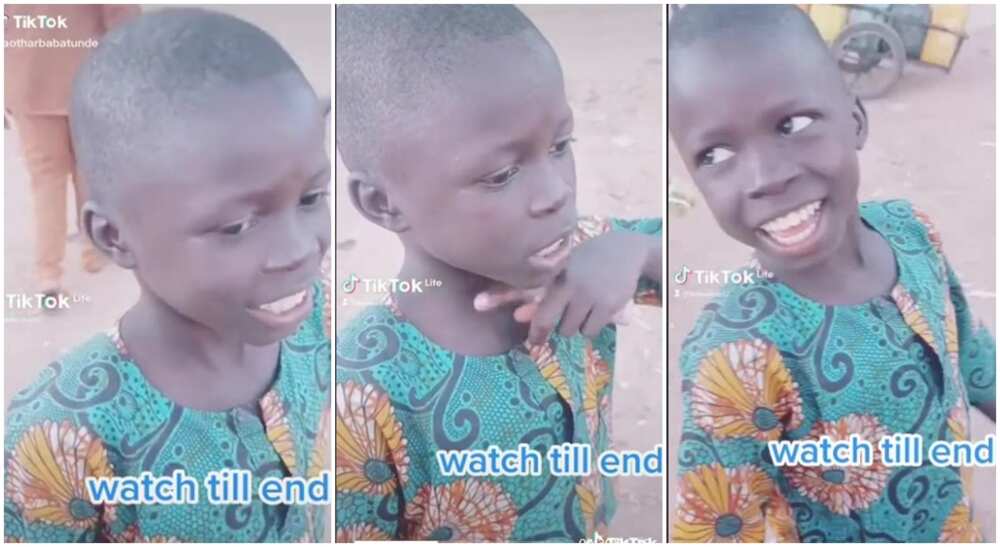 Photos of a little boy who answered trickish Maths questions in Ilorin.