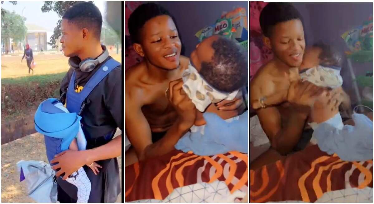 Video: See how this man cared for his baby when his wife was away