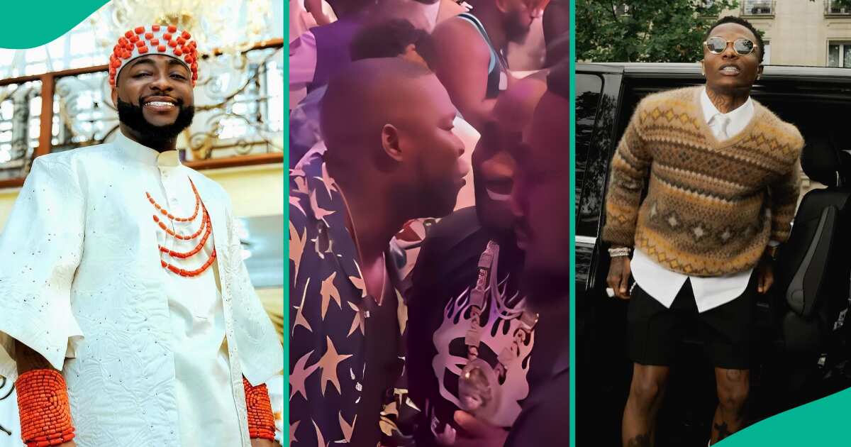 Fans are excited about Davido and Wizkid's PA Femi partying together, watch video