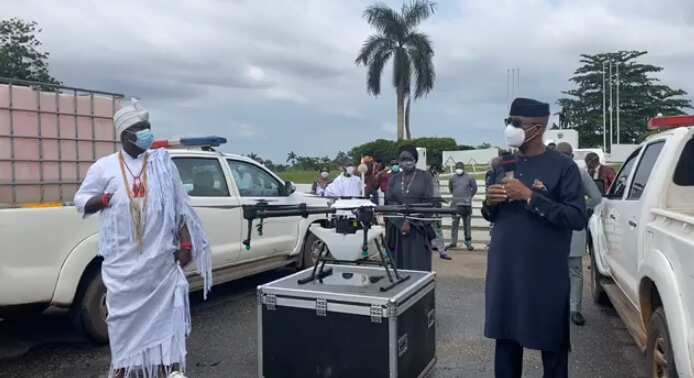 COVID-19: Ooni of Ife donates motorised fumigators to Ogun state