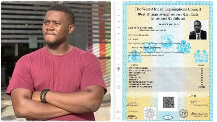 "Excellent": Man who wrote WAEC in 2019 posts his original result, shows he scored A1 in 8 subjects