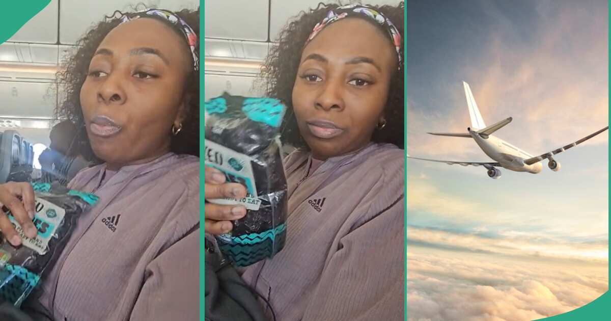 Video: See what this lady ate while flying from London to Lagos