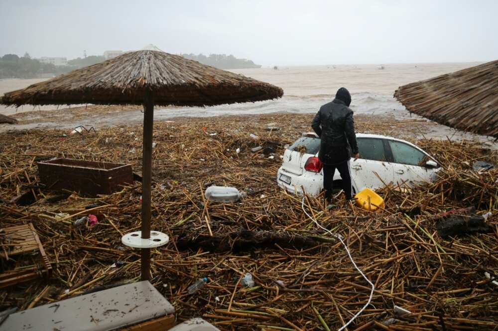 The rains unleashed extensive damage in seaside villages on the island