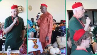 "I like the introduction": White man speaks to in-laws when he arrived to marry Igbo woman in USA
