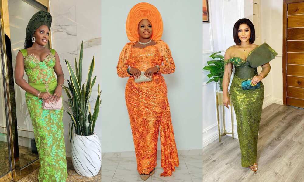 Aso ebi lace outlet styles for nursing mothers