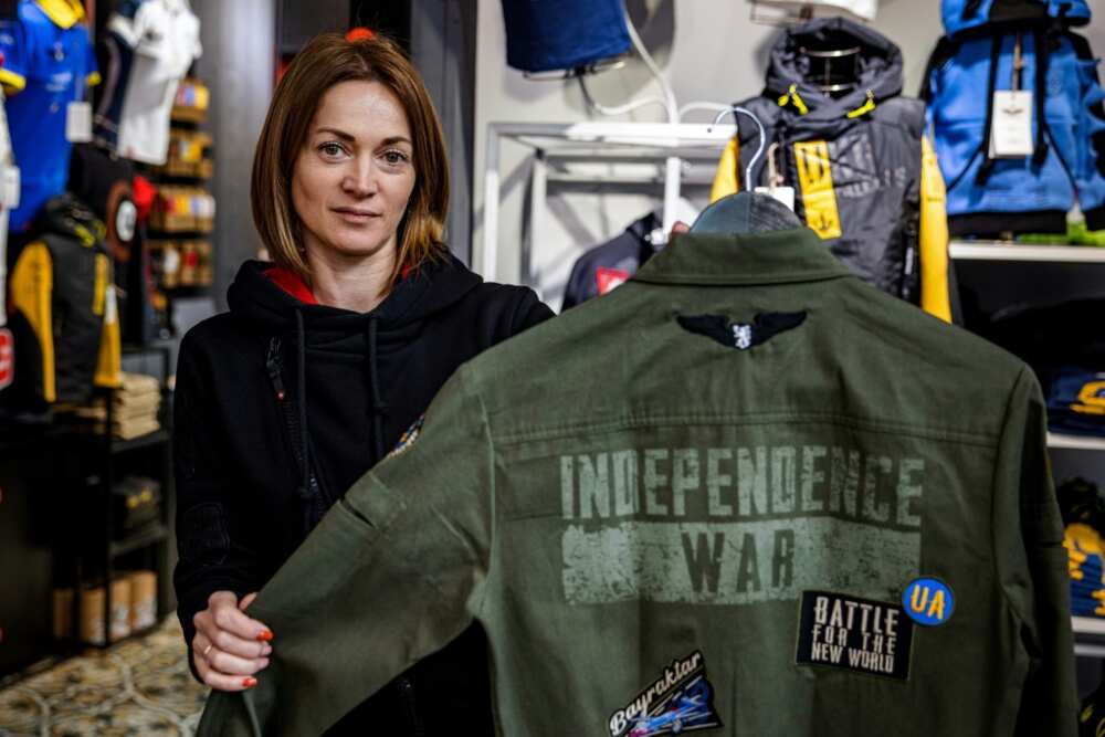 Natalia Kulyk, manager of military-inspired fashion brand Aviatsiya Halychyny, says clothes are a means of allowing the wearer to express an opinion