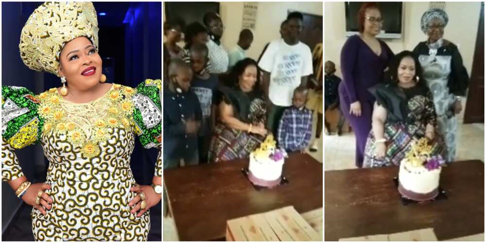 Toyin Tomato storms Ibadan orphanage with gifts on her 60th birthday