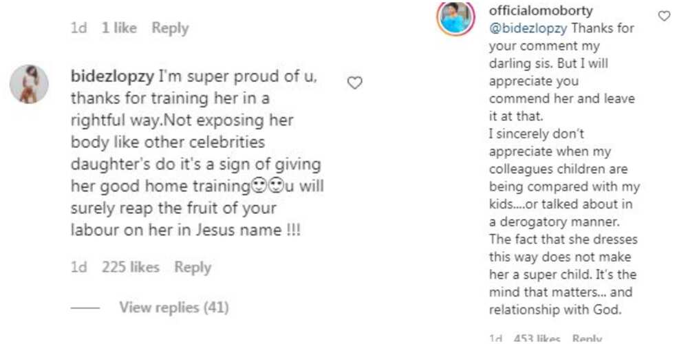 Actress Biodun Okeowo Replies Fan Who Compared Her Daughter’s Dressing to That of Other Celebrity Kids