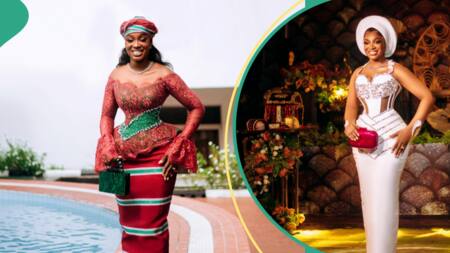Bride rocks 8 sophisticated dresses for wedding, many doubt their prices: "Una dey pick money?"