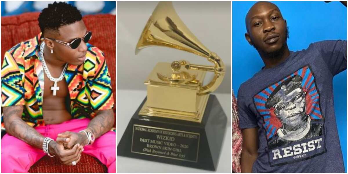 Seun Kuti see your life: Reactions as Wizkid's Grammy plaque finally arrives in Nigeria