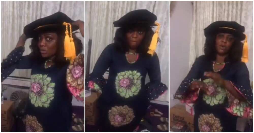 Helen Paul prepares for PhD convocation, tries on her cap (video)