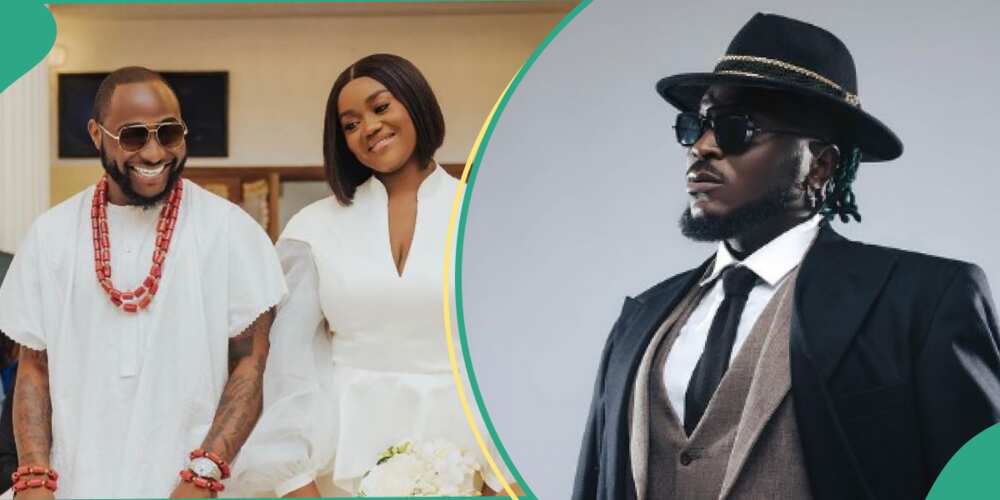 Nigerian singer Davido with his wife Chioma and Peruzzi