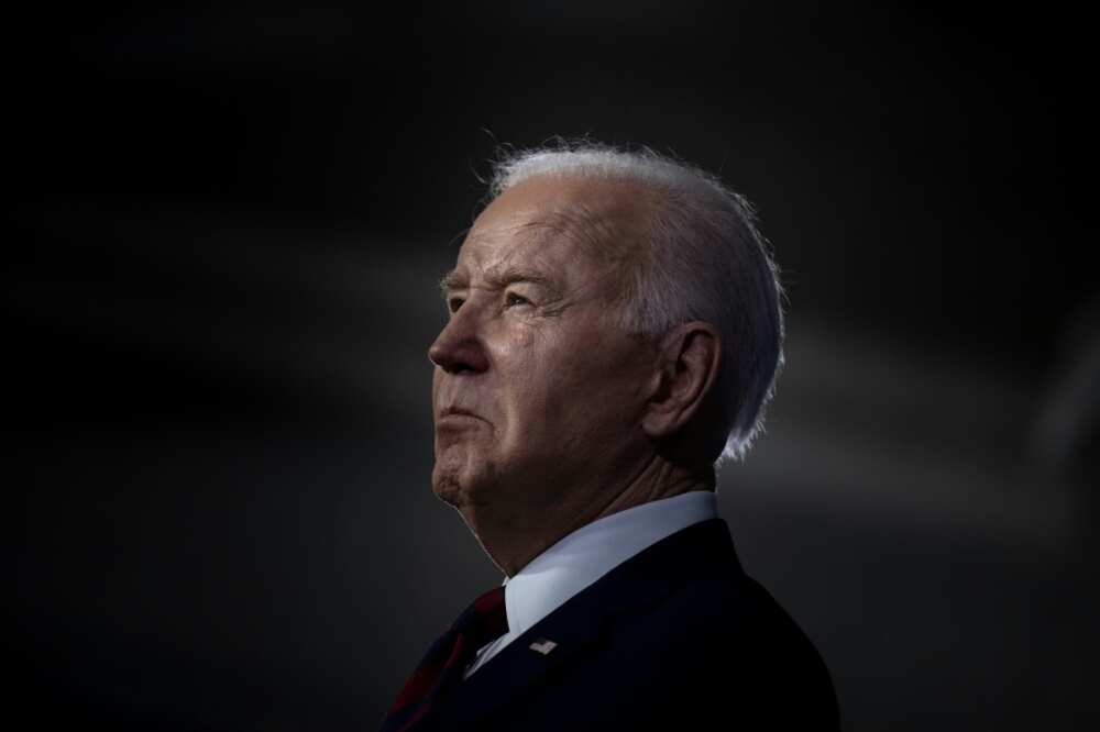 US President Joe Biden speaks during a campaign event in Milwaukee, Wisconsin