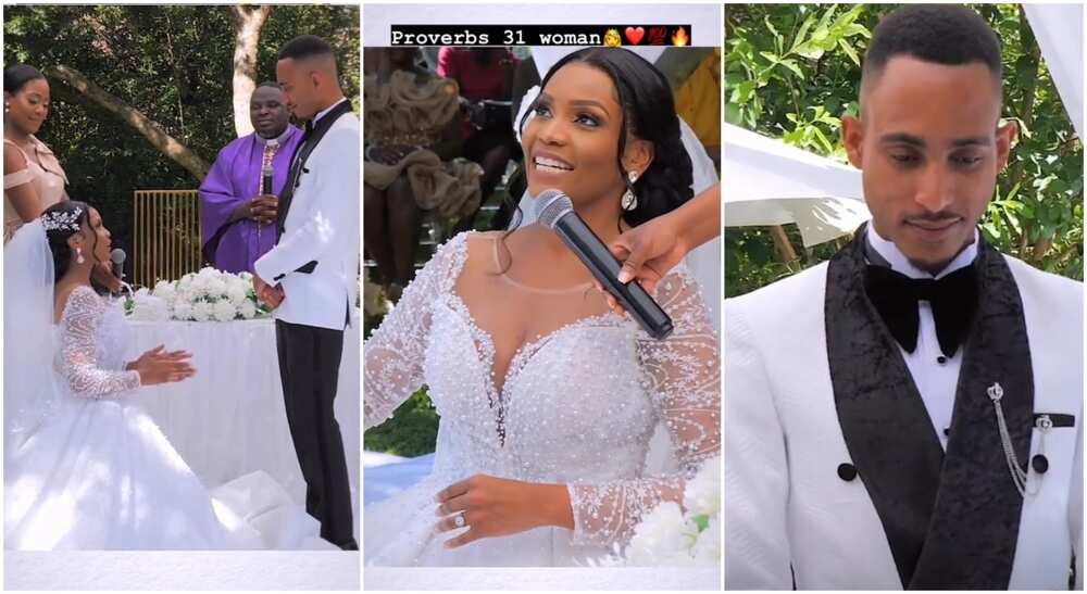 Photos of a bride who knelt before her broom.