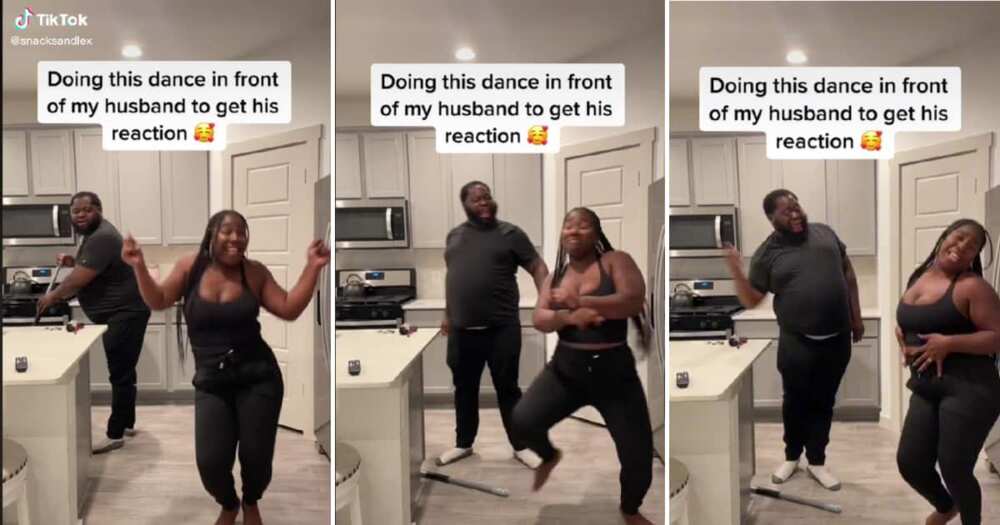 A happy husband and wife danced to Beyoncé's Cuff It